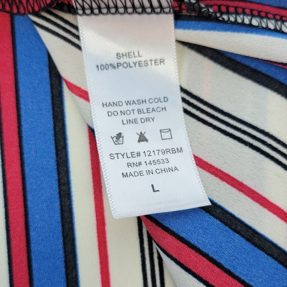 W5 Anthropologie Womens Vertical Striped Button Keyhole Back Blouse Size Large - Picture 7 of 11